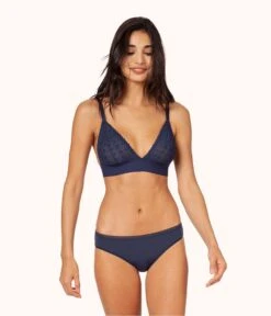 The Crochet Lace Bralette Trio: Navy/Matte Rose/White 8 The Crochet Lace Bralette Trio: Navy/Matte Rose/White -KIKIO Underwear Shop 03 on model front2 crochet lace bralette pack matte rose white navy be6e133b dd44 4918 849c 6fedf5fbee05