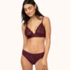 The All-Day Bikini: Plum -KIKIO Underwear Shop 1 on model front all day bikini plum