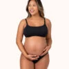 The All-Day Nursing Bralette: Jet Black -KIKIO Underwear Shop 1 on model front all day maternity bralette jet black