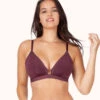 The Busty Bralette: Plum -KIKIO Underwear Shop 1 on model front busty bralette plum