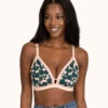 The Busty Bralette - Print: Retro Blooms -KIKIO Underwear Shop 1 on model front busty bralette retro bloom