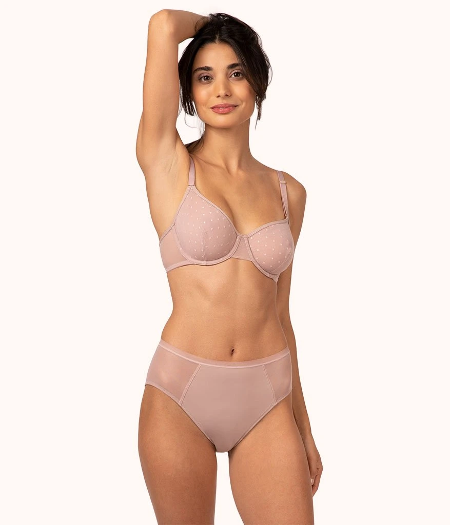 The Dot Mesh Unlined Bra: Orchid 3 The Dot Mesh Unlined Bra: Orchid