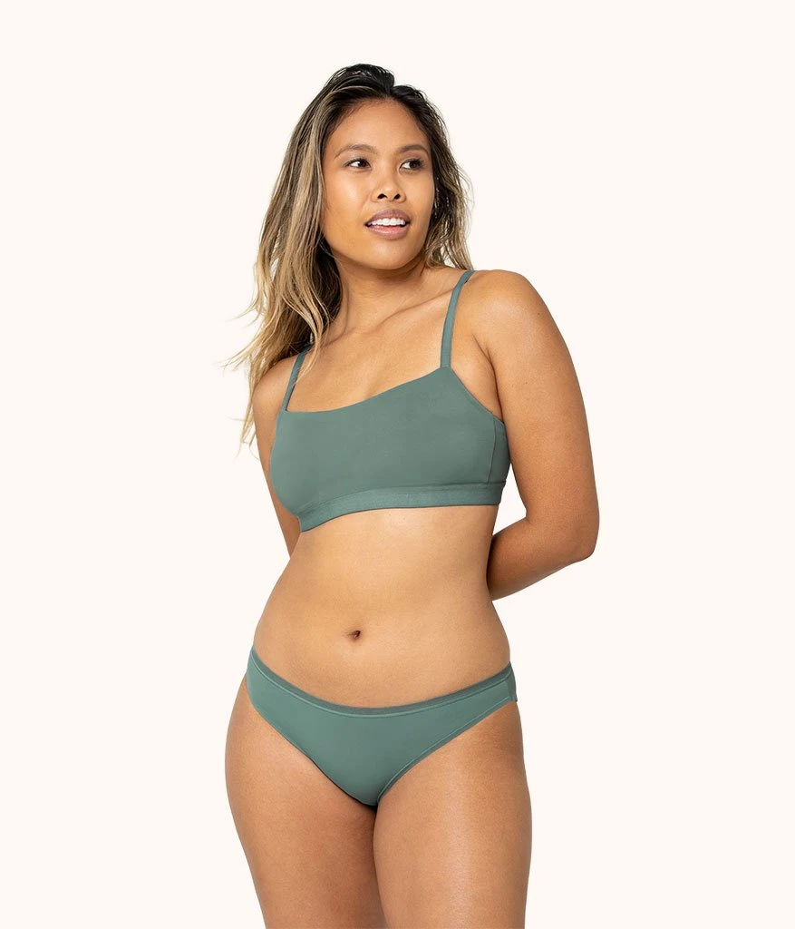 KIKIO Underwear Shop -KIKIO Underwear Shop 1 on model front eco straight up bralette harbor green 251651ab fbf2 42b4 8cbe e10cb7901e37