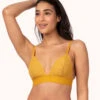 The Long-Lined Lace Bralette: Turmeric 2 The Long-Lined Lace Bralette: Turmeric -KIKIO Underwear Shop 1 on model front long lined lace bralette turmeric 1fac1399 364f 45b5 88d3 6608f1ccaa4e