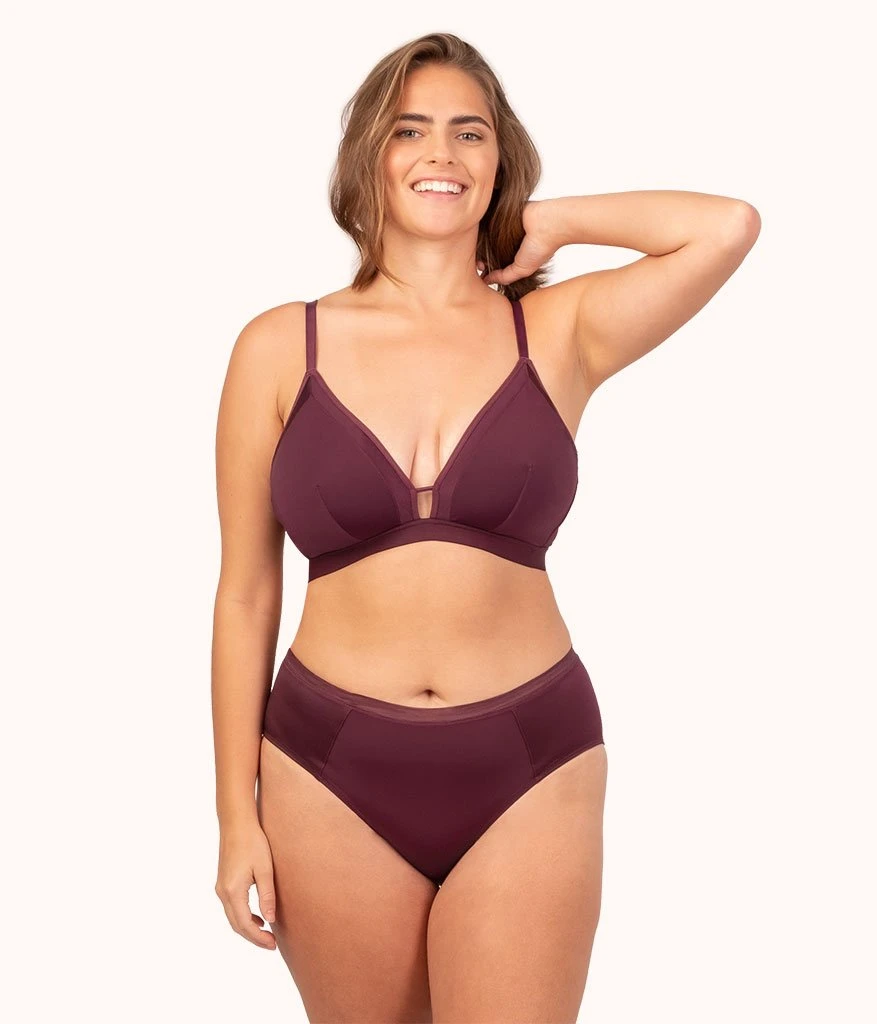 Redefining Comfort: The Ultimate Guide to Kiki's Best-Selling Intimates -KIKIO Underwear Shop 1 on model front luxe trim busty bralette plum 93f8ce59 5574 47bd 9175 9881a9b37e7e