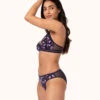 The Mesh Back Bikini - Print: Navy Daisy -KIKIO Underwear Shop 1 on model front mesh back bikini navy daisy