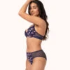 The Mesh High Waist Bikini - Print: Navy Daisy 2 The Mesh High Waist Bikini - Print: Navy Daisy -KIKIO Underwear Shop 1 on model front mesh high waist bikini navy daisy