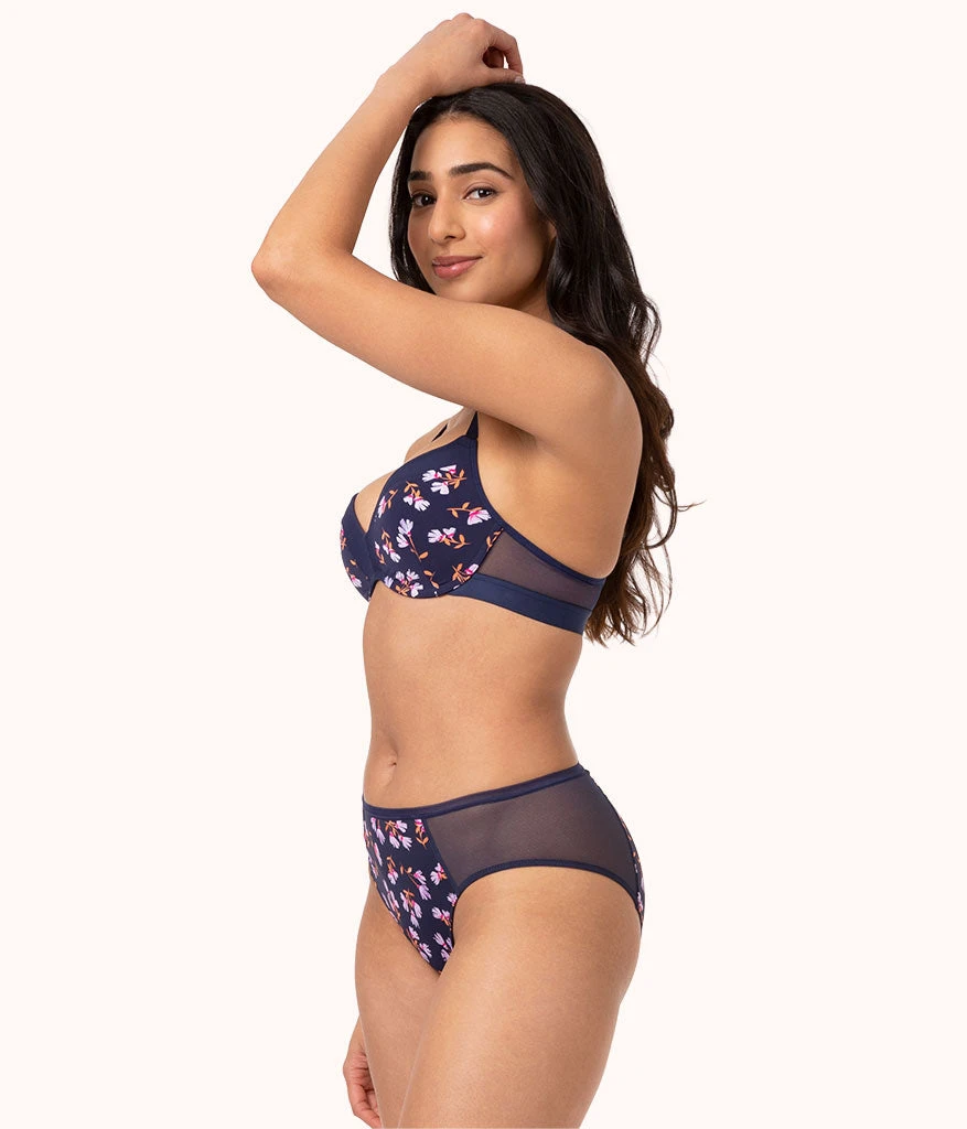 The Mesh High Waist Bikini - Print: Navy Daisy 3 The Mesh High Waist Bikini - Print: Navy Daisy