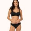 The No-Wire Balconette Bra: Jet Black -KIKIO Underwear Shop 1 on model front no wire balconette jet black 3dae17ba 5e19 46f8 8518 df34c4668f57