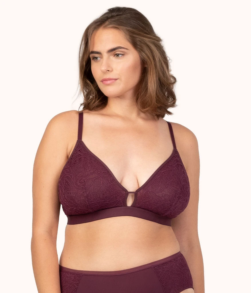 The Palm Lace Busty Bralette: Plum 3 The Palm Lace Busty Bralette: Plum