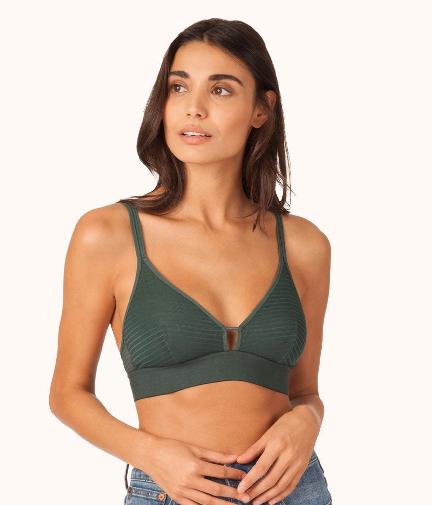 The Stripe Mesh Bralette: Emerald 3 The Stripe Mesh Bralette: Emerald