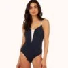 The V One Piece: Navy/White -KIKIO Underwear Shop 1 on model front v one piece navy 83391f34 432b 4ce6 b9ab 83a69cc52b4b