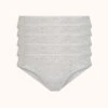 The Cotton Bikini 5-Pack: Heather Gray 1 The Cotton Bikini 5-Pack: Heather Gray -KIKIO Underwear Shop 1 product flat front cotton bikini 5 pack heather gray