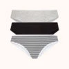 The Cotton Bikini Bundle: Heather Gray/Jet Black/Black/White Mini Stripe -KIKIO Underwear Shop 1 product flat front cotton bikini bundle multi 0a35a480 fc9f 4948 9940 a4a0b0a3f98d