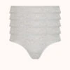 The Cotton Thong 5-Pack: Heather Gray -KIKIO Underwear Shop 1 product flat front cotton thong 5 pack heather gray