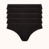 The Cotton Thong 5-Pack: Jet Black -KIKIO Underwear Shop 1 product flat front cotton thong 5 pack jet black
