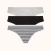 The Cotton Thong Bundle: Heather Gray/Jet Black/Black/White Mini Stripe 1 The Cotton Thong Bundle: Heather Gray/Jet Black/Black/White Mini Stripe -KIKIO Underwear Shop 1 product flat front cotton thong bundle multi bc27f1ad 4922 4712 a4aa cc1c2c0ee8ee