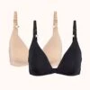 The Flex No-Wire Bra Bundle: Toasted Almond/Jet Black