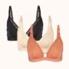 The Nursing Bralette Trio: Terracotta/Jet Black/Toasted Almond 2 The Nursing Bralette Trio: Terracotta/Jet Black/Toasted Almond -KIKIO Underwear Shop 1 product flat front maternity bralette trio multi 0c990bba cfac 4b83 adc6 40fd6ae11911