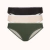 The Mesh Back Bikini Bundle: Jet Black/Toasted Almond/Rich Olive 2 The Mesh Back Bikini Bundle: Jet Black/Toasted Almond/Rich Olive -KIKIO Underwear Shop 1 product flat front mesh back bikini bundle multi