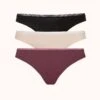 The No Show Thong Bundle: Toasted Almond/Jet Black/Plum -KIKIO Underwear Shop 1 product flat front no show thong bundle multi 577c9574 845c 4ca8 8884 e19a4999acc7