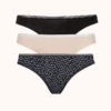 The No Show Thong Bundle - Print: Toasted Almond/Jet Black/Painted Polka 1 The No Show Thong Bundle - Print: Toasted Almond/Jet Black/Painted Polka -KIKIO Underwear Shop 1 product flat front no show thong bundle painted polka 644ec4ce f847 449d a1de d29f393024be