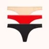 The Palm Lace Thong Bundle: Toasted Almond/Jet Black/Tomato Red -KIKIO Underwear Shop 1 product flat front palm lace thong trio multi 1038d361 e927 4202 8ad2 e85f403699f0