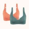 The Skinny-Strap Seamless Bralette Bundle: Terracotta/Harbor Green 2 The Skinny-Strap Seamless Bralette Bundle: Terracotta/Harbor Green -KIKIO Underwear Shop 1 product flat front skinny strap seamless bralette multi 4df11559 1ae6 4b14 a09b 7a7a819515d6