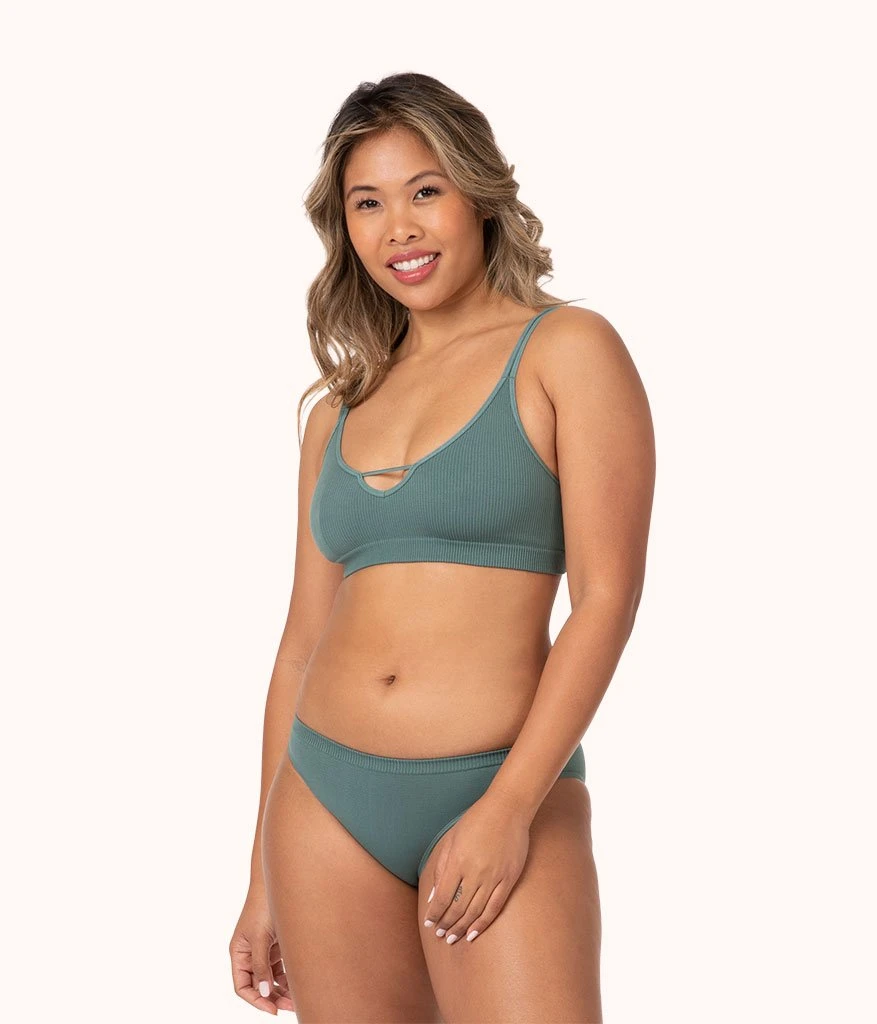 The Skinny-Strap Seamless Bralette Bundle: Terracotta/Harbor Green 4 The Skinny-Strap Seamless Bralette Bundle: Terracotta/Harbor Green - Image 2