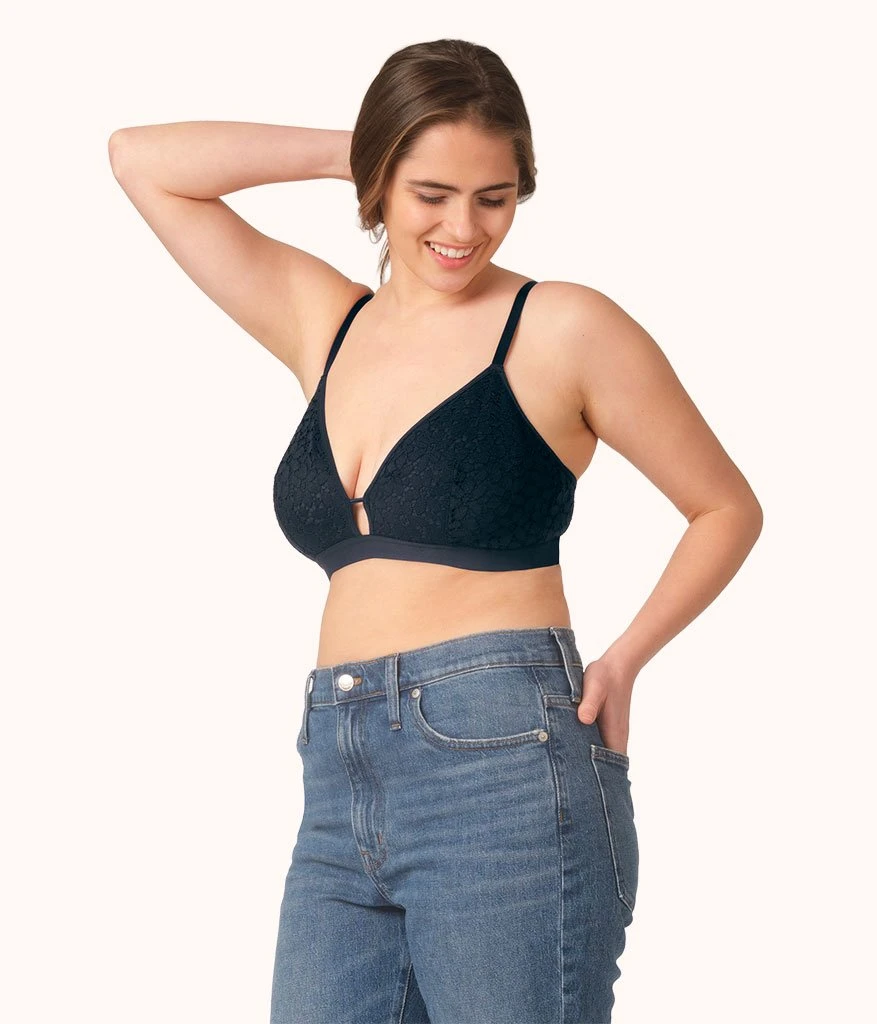 The Floral Lace Busty Bralette: Night Sky 4 The Floral Lace Busty Bralette: Night Sky - Image 2