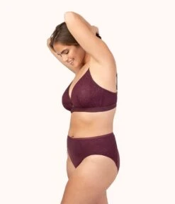 The Lace High Waist Bikini: Plum