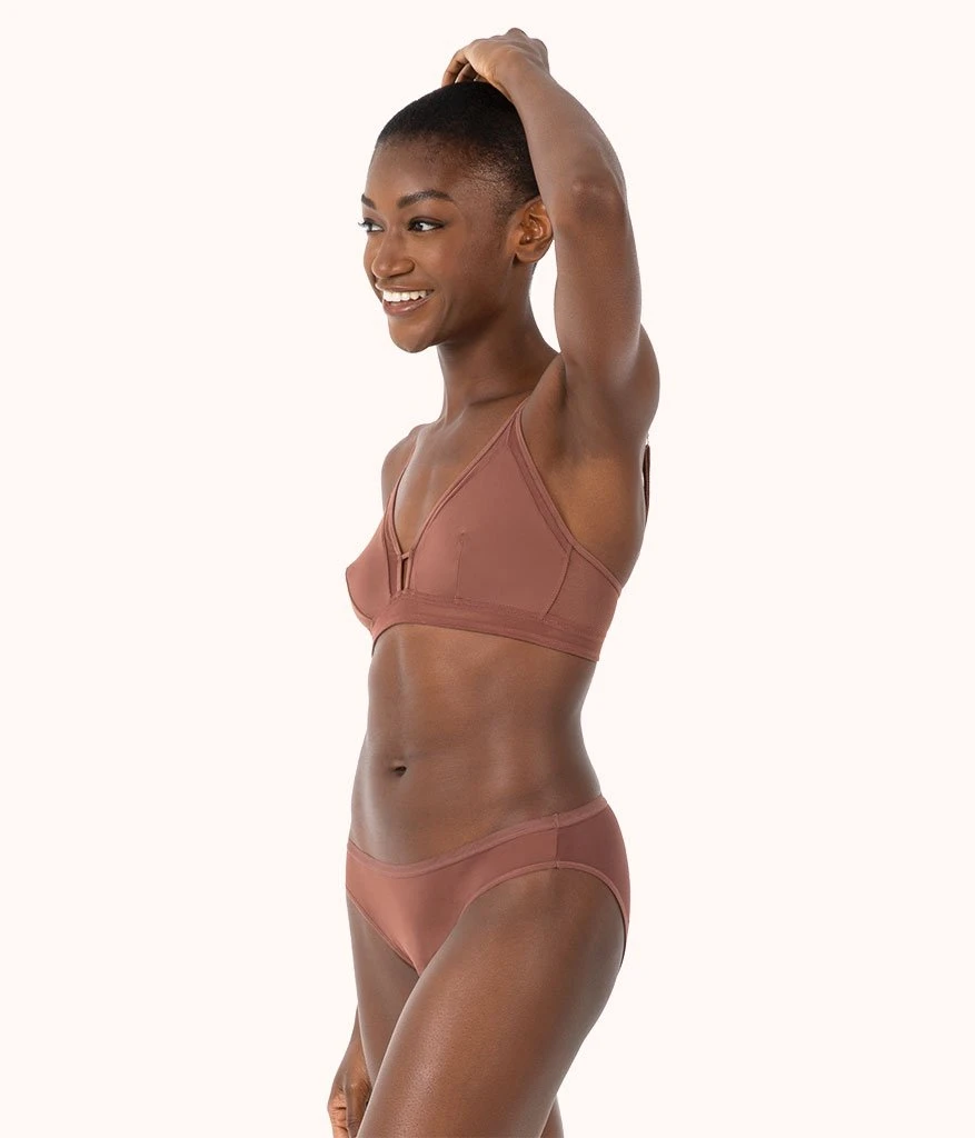 The Mesh Trim Bralette: Umber 4 The Mesh Trim Bralette: Umber - Image 2