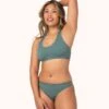 The Seamless Racerback Bralette: Harbor Green 2 The Seamless Racerback Bralette: Harbor Green -KIKIO Underwear Shop 2 on model front1 seamless racerback bralette harbor green 0b0b1bd9 7e80 4f6a ac7f 135bcd62f8b6
