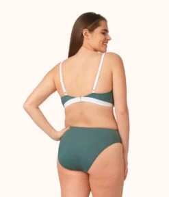 The Busty Bralette: Harbor Green/White -KIKIO Underwear Shop 3 on model back busty bralette harbor green 9d5f7517 5223 403a b0fe 3d9594eb6d8d