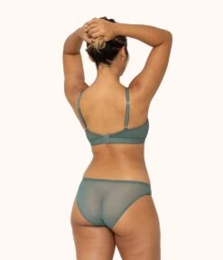 The Eco Straight Up Bralette: Harbor Green -KIKIO Underwear Shop 3 on model back eco straight up bralette harbor green dd811ba6 58d8 4830 a002 85e92c88c46c