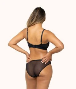 The Eco Straight Up Bralette: Jet Black -KIKIO Underwear Shop 3 on model back eco straight up bralette jet black 334423a0 6641 4c9b a970 87b00ca9166f