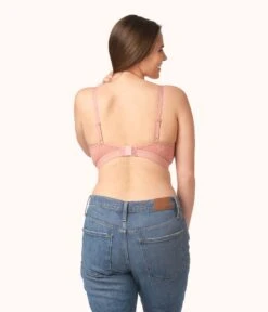 The Floral Lace Busty Bralette: Shell Pink -KIKIO Underwear Shop 3 on model back floral lace busty bralette shell pink 6ee679d6 383a 4e5f bd59 760c01b52fe7