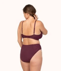 The Lace High Waist Bikini: Plum -KIKIO Underwear Shop 3 on model back lace high waist bikini plum 8ff36062 afbb 4b27 bbe2 68ea84f4143e