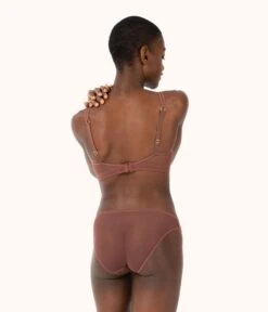 The Mesh Trim Bralette: Umber 9 The Mesh Trim Bralette: Umber -KIKIO Underwear Shop 3 on model back mesh trim bralette umber f226a0f7 8091 4ac7 97a9 de1d465012f5