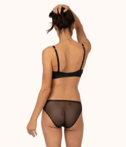 The No-Wire Balconette Bra: Jet Black -KIKIO Underwear Shop 3 on model back no wire balconette jet black 9e8b8e6b 20f7 4126 b6f3 6591cea7f12d