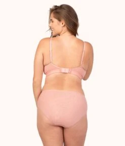 The Ribbed Busty Bralette: Shell Pink -KIKIO Underwear Shop 3 on model back ribbed brief shell pink 6da0414d d6c1 4b42 a2a2 d80253d10631