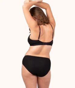 The Ribbed Busty Bralette: Jet Black -KIKIO Underwear Shop 3 on model back ribbed busty bralette jet black 4e8fc7b1 bed1 42da 8d3a 826bd8810d51