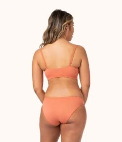 The Skinny-Strap Seamless Bralette: Terracotta -KIKIO Underwear Shop 3 on model back skinny strap seamless bralette terracotta 8d226543 c880 488d bba4 b2c053197e59