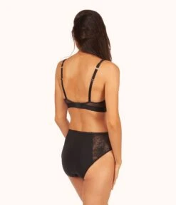 The Smooth Lace Bralette: Jet Black -KIKIO Underwear Shop 3 on model back smooth lace bralette jet black 41e82a40 2050 4c42 bd66 36fb6b8e7389