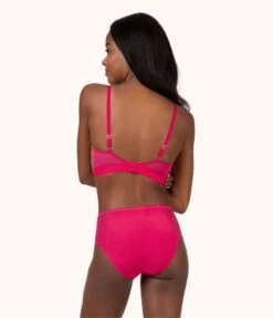 The Smooth Lace Busty Bralette: Magenta 9 The Smooth Lace Busty Bralette: Magenta -KIKIO Underwear Shop 3 on model back smooth lace busty bralette magenta
