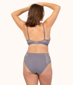 The Smooth Lace Busty Bralette: Smoke -KIKIO Underwear Shop 3 on model back smooth lace busty bralette smoke 54b2932a 5a0d 4d05 a3ad 16a0f21ab03d