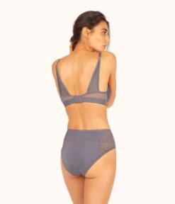 The Smooth Lace T-Shirt Bra: Smoke -KIKIO Underwear Shop 3 on model back smooth lace t shirt bra smoke 71b2931a cc22 400c 9804 3d82381160c7