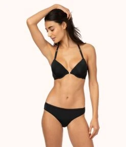 The Front Close No-Wire Bra Trio: Jet Black/Toasted Almond/Smoke -KIKIO Underwear Shop 3 on model front1 front close no wire bra trio multi f3baaf5c 4c1b 4286 9dc1 c7bd8a1062be