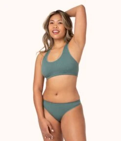 The Seamless Racerback Bralette Bundle: Terracotta/Harbor Green -KIKIO Underwear Shop 3 on model front1 seamless racerback bralette bundle multi d48e7047 de46 4171 abcd 71f51cc1a1b1