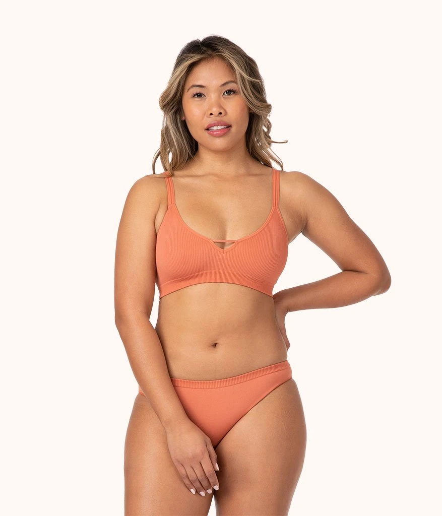 The Skinny-Strap Seamless Bralette Bundle: Terracotta/Harbor Green 5 The Skinny-Strap Seamless Bralette Bundle: Terracotta/Harbor Green - Image 3